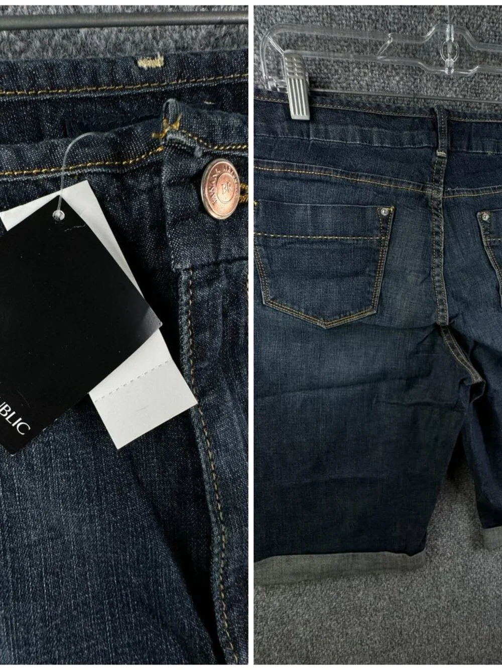 NWT Banana Republic Shorts Jorts Denim Blue Size 14 Long Summer Cotton Blend